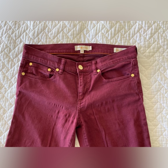 Tory Burch Super Skinny Jean in Burgundy - Picture 7 of 8